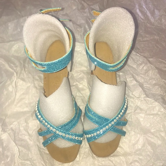 Diamanté Glitter GlacierAquaMarineTurquoise Disco Dance Dream Heels - Picture 2 of 10